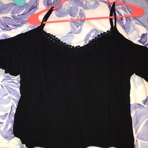 Black cold shoulder top